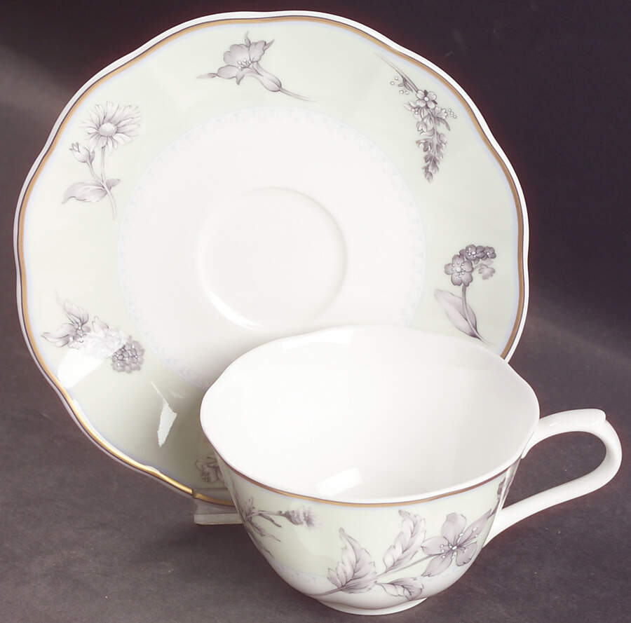Herb Garden Flat Cup & Saucer Set by Nikko-1