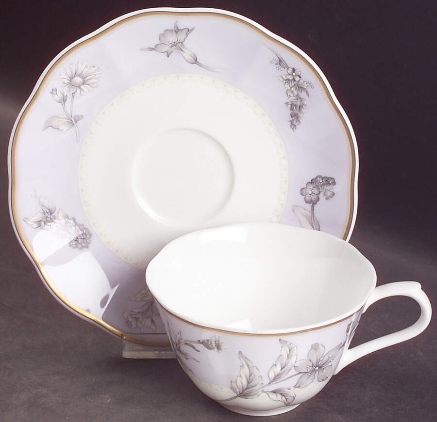 Herb Garden Flat Cup & Saucer Set by Nikko-1
