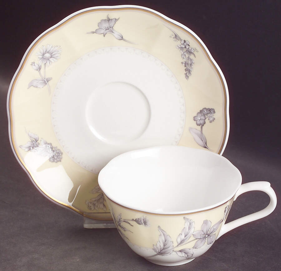 Herb Garden Flat Cup & Saucer Set by Nikko-1