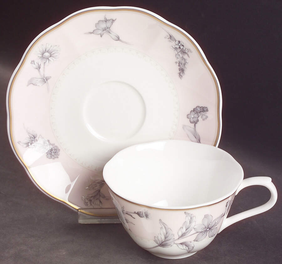 Herb Garden Flat Cup & Saucer Set by Nikko-1