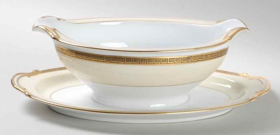 Gracewood Gravy Boat with Attached Underplate by Noritake-1