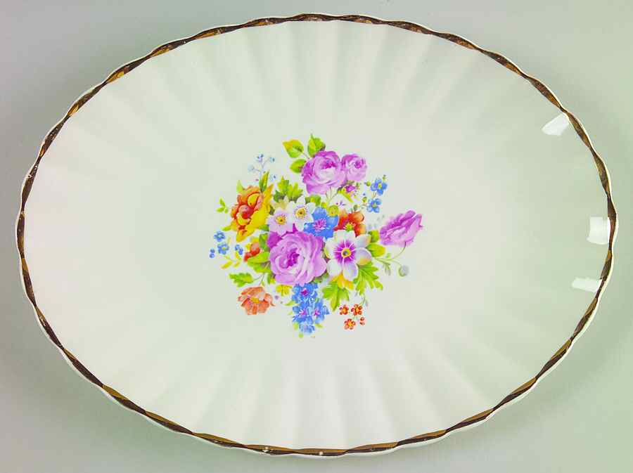 New Rosette 11" Oval Serving Platter by Nasco China (USA)-1