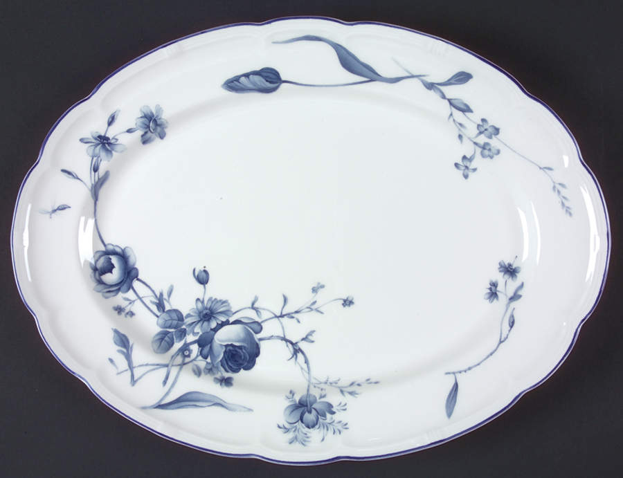 Antoinette Blue 14" Oval Serving Platter by Nikko-1