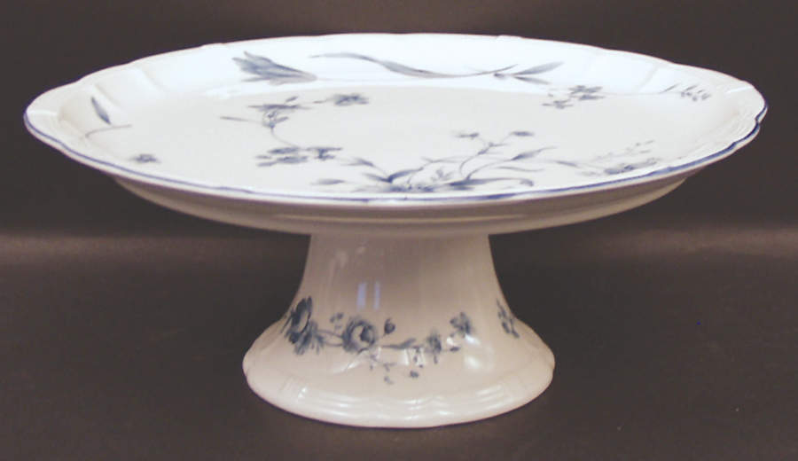 Antoinette Blue 11" Diameter Pedestal Cake Stand by Nikko-1