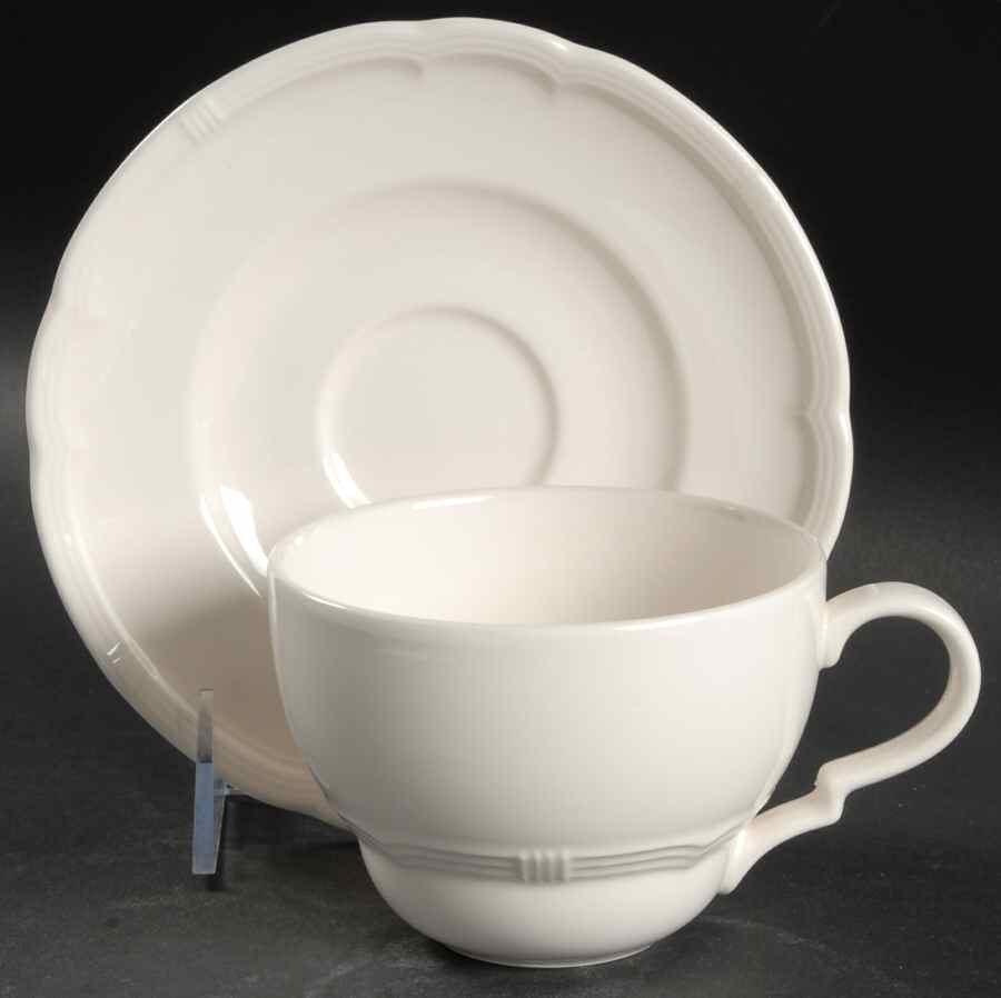 La Creme Flat Cup & Saucer Set by Nikko-1