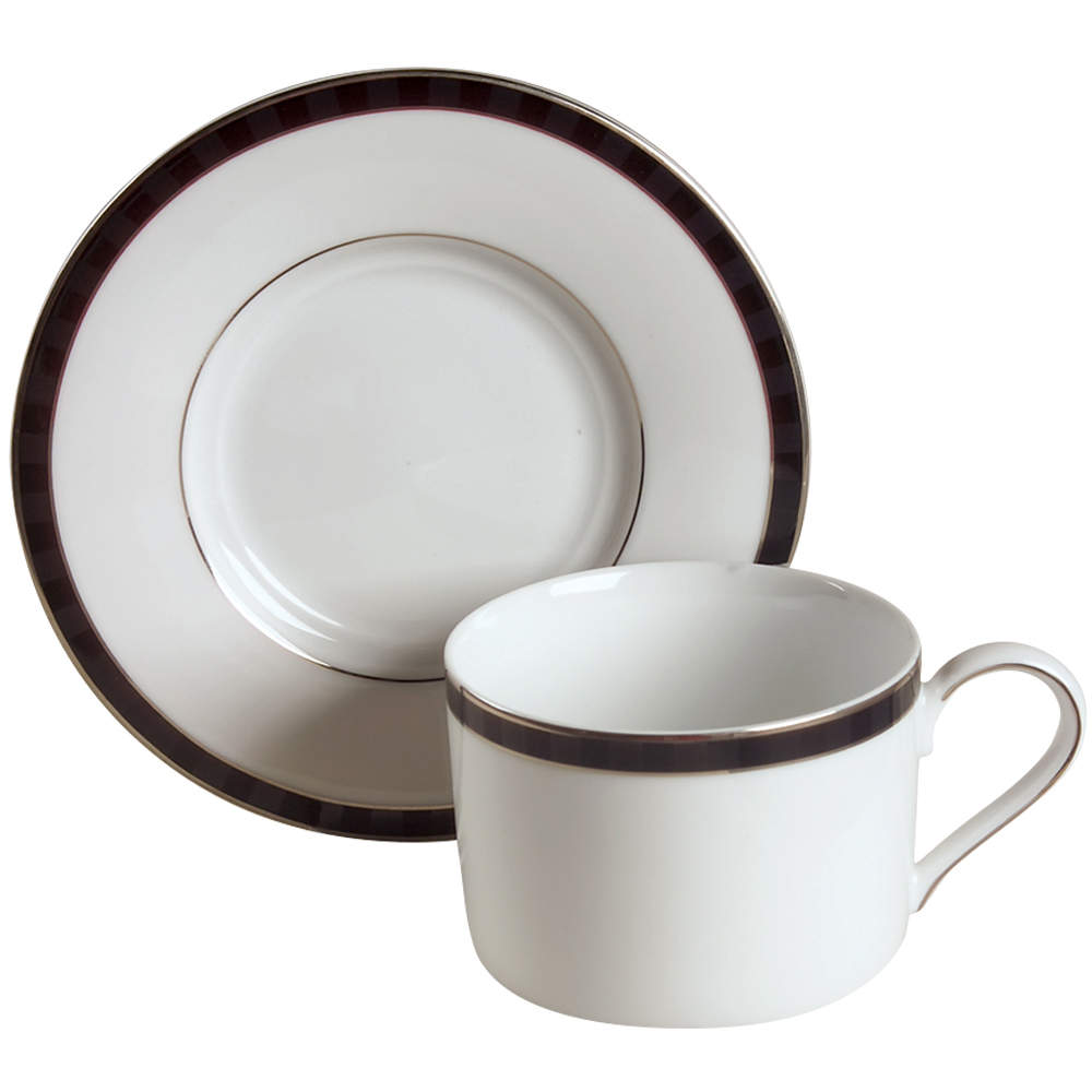 Black Tie Flat Cup & Saucer Set by Nikko-1