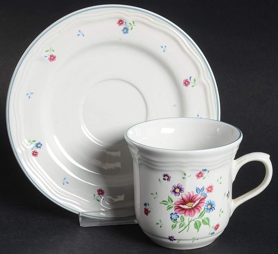 Belaire Flat Cup & Saucer Set by Newcor-1