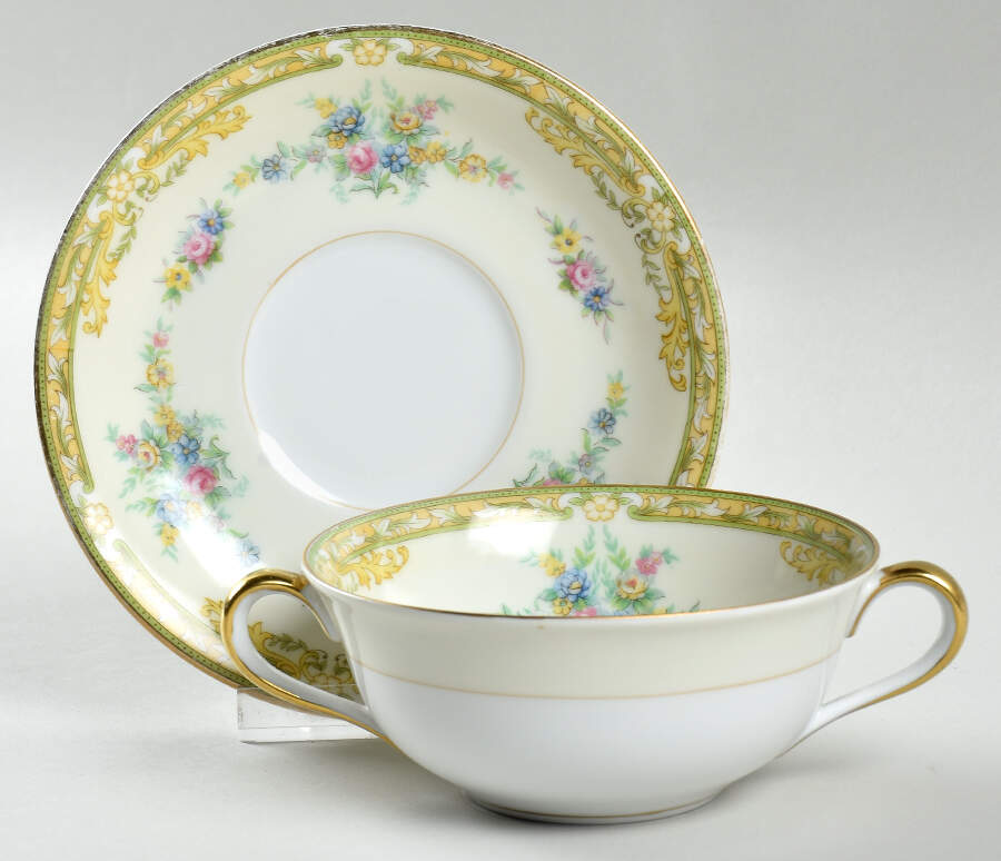 N1214 Flat Cream Soup Bowl & Saucer Set by Noritake-1