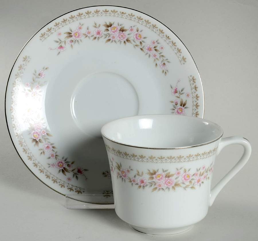 Summer Garland Footed Cup & Saucer Set by Norleans-1