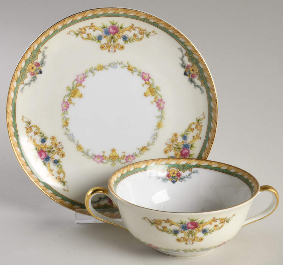 N1241 Flat Cream Soup Bowl & Saucer Set by Noritake-1