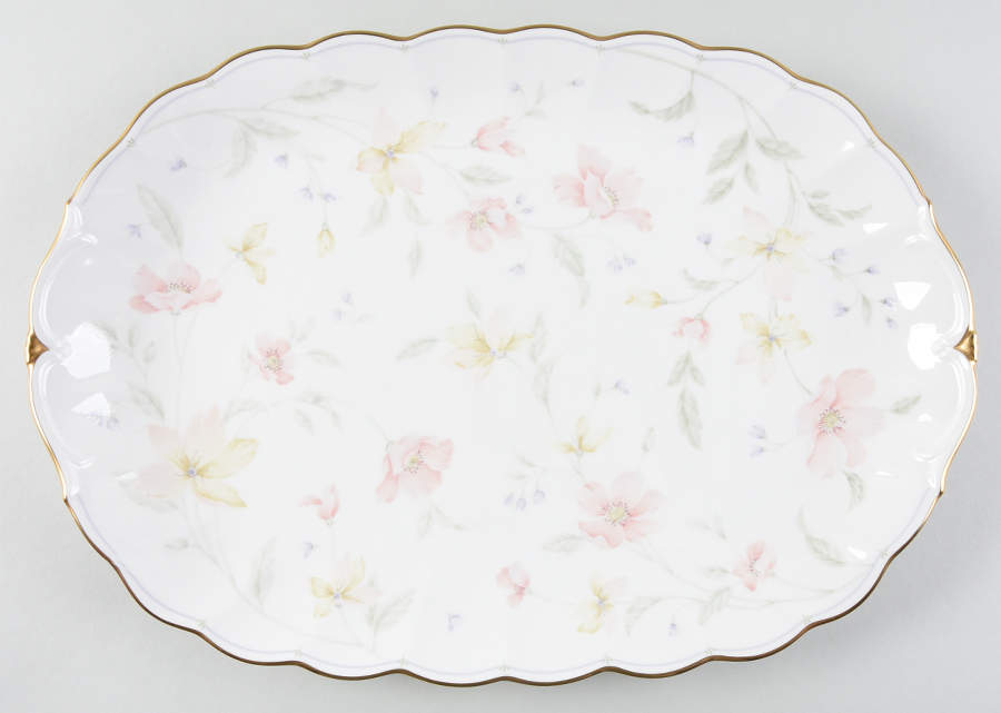 Pastel Garden 15" Oval Serving Platter by Narumi-1