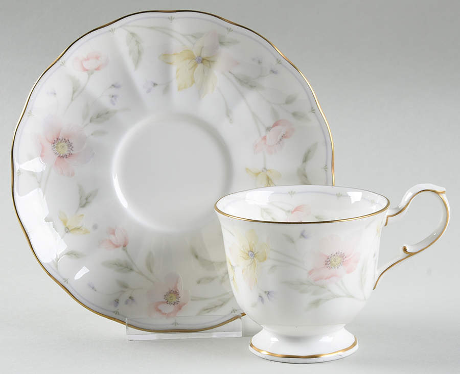 Pastel Garden Footed Cup & Saucer Set by Narumi-1