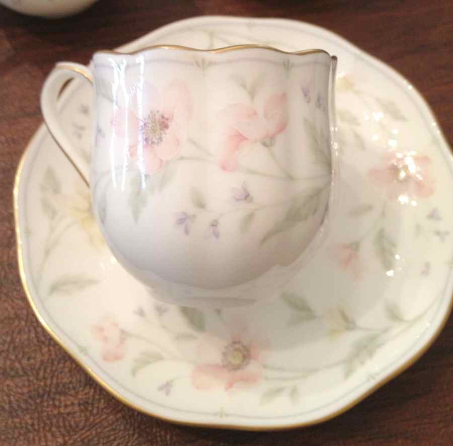 Pastel Garden Flat Demitasse Cup & Saucer Set by Narumi-1