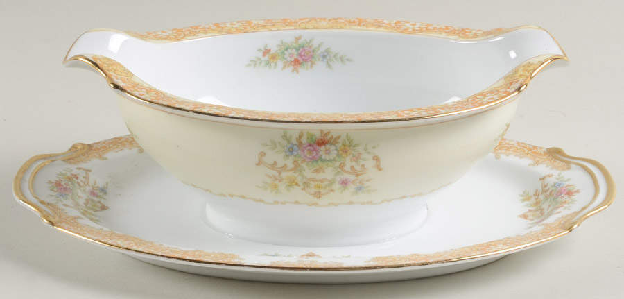 N1274 Gravy Boat with Attached Underplate by Noritake-1
