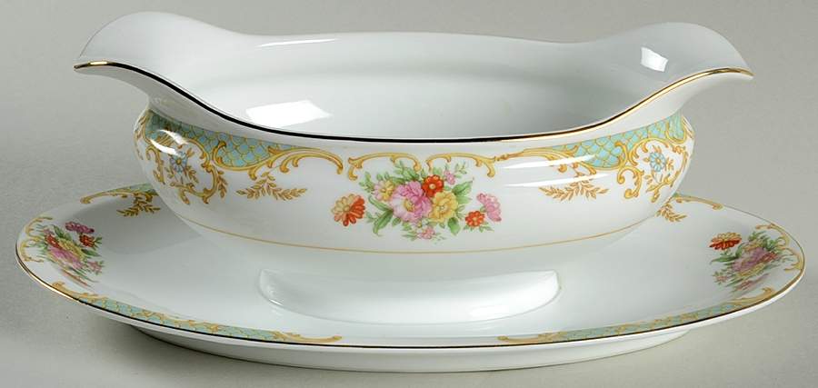 N1073 Gravy Boat with Attached Underplate by Noritake-1