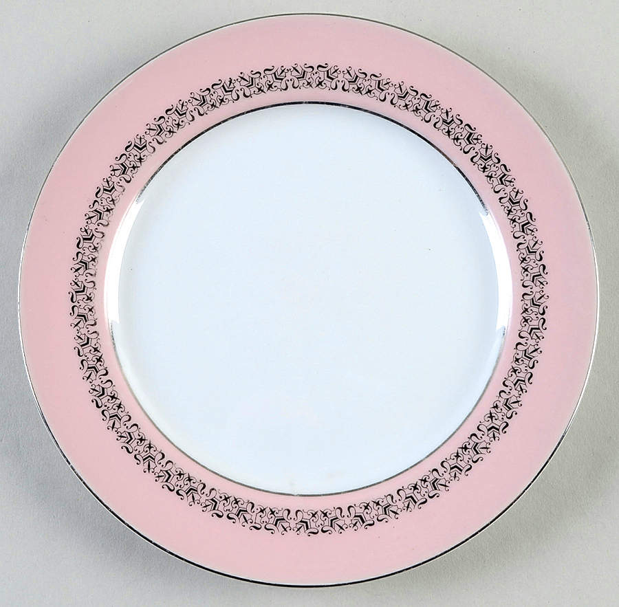 Pink Scroll Salad Plate by Narumi-1