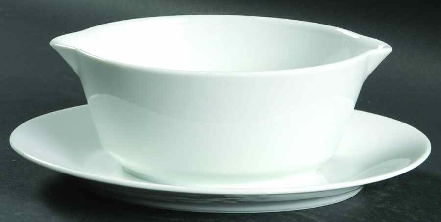 Snowville Gravy Boat with Attached Underplate by Noritake-1