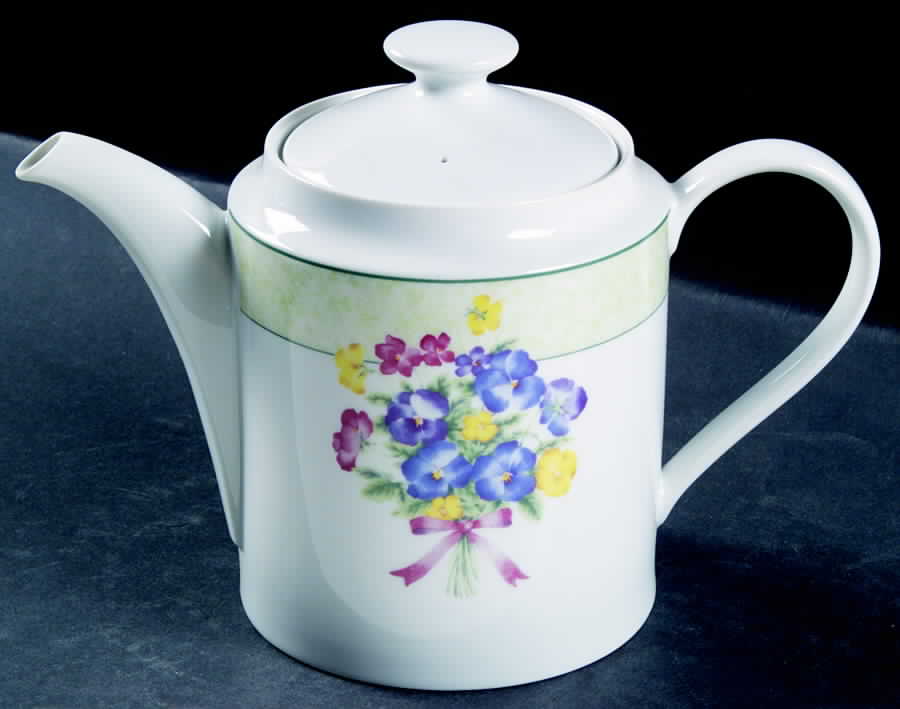 Pansies Tea/Coffee Pot & Lid by Nikko-1