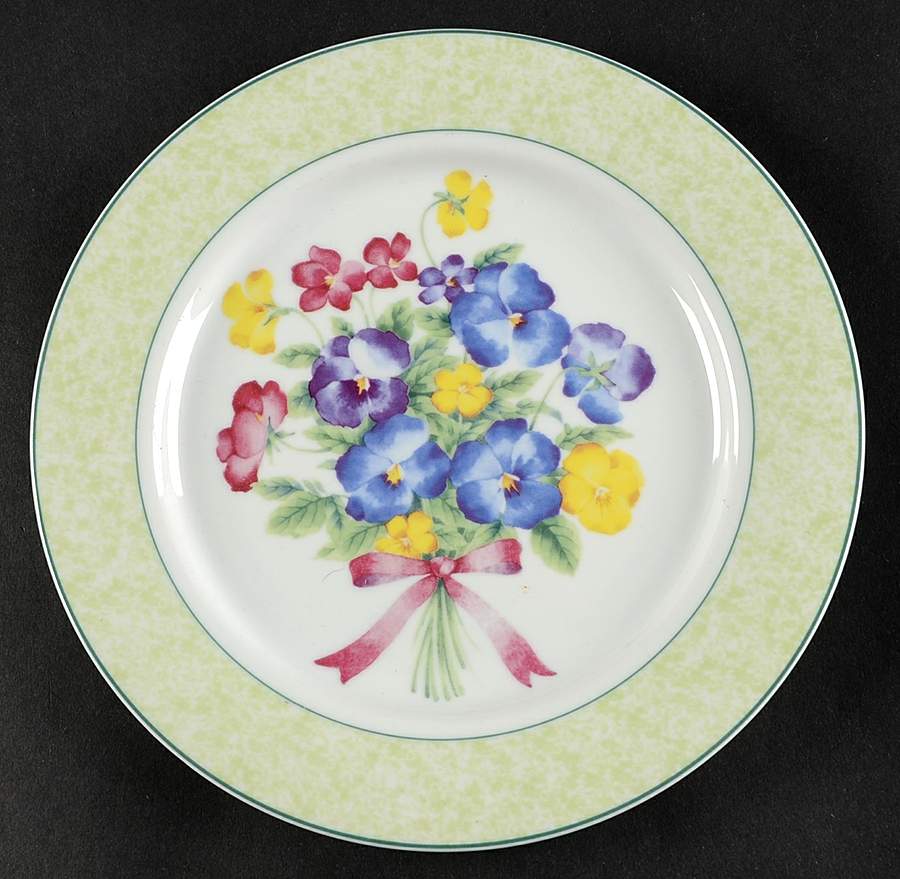 Pansies Salad/Dessert Plate by Nikko-1