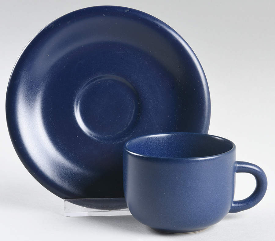 Bravo Cobalt Blue Flat Demitasse Cup & Saucer Set by Newcor-1