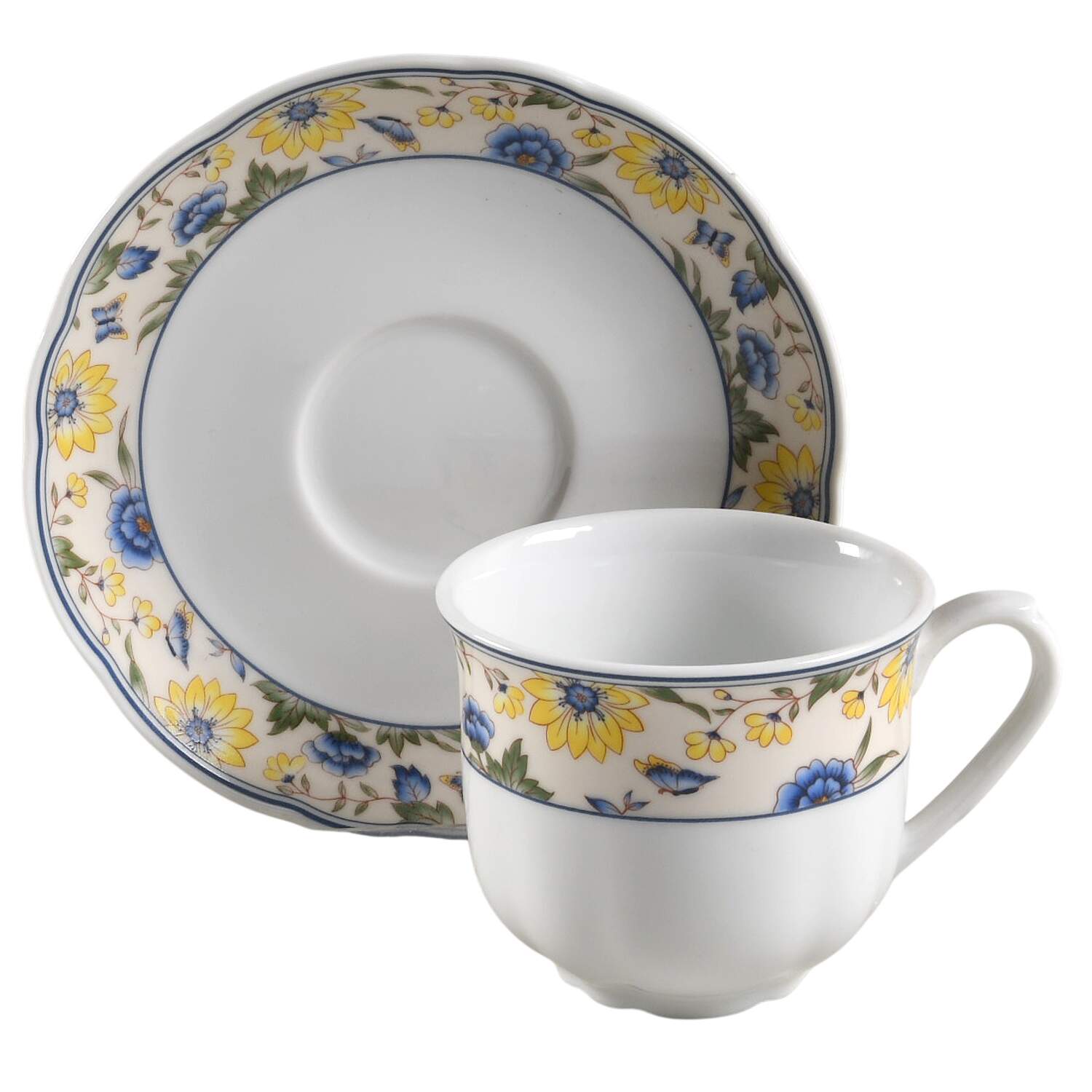 Charming Butterfly Flat Cup & Saucer Set by Newcor-1