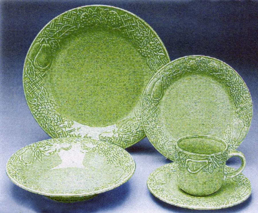 Embossed Fruit Mist Green Dinner Plate by Newcor-1