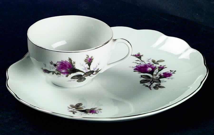 Moss Rose Snack Plate & Cup Set by Nasco (Japan)-1