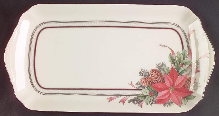 Ardmore Platinum 13" Oblong Holiday Tray by Noritake-1