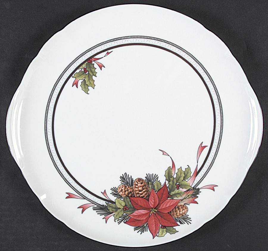 Ardmore Platinum Holiday Handled Cake Plate by Noritake-1
