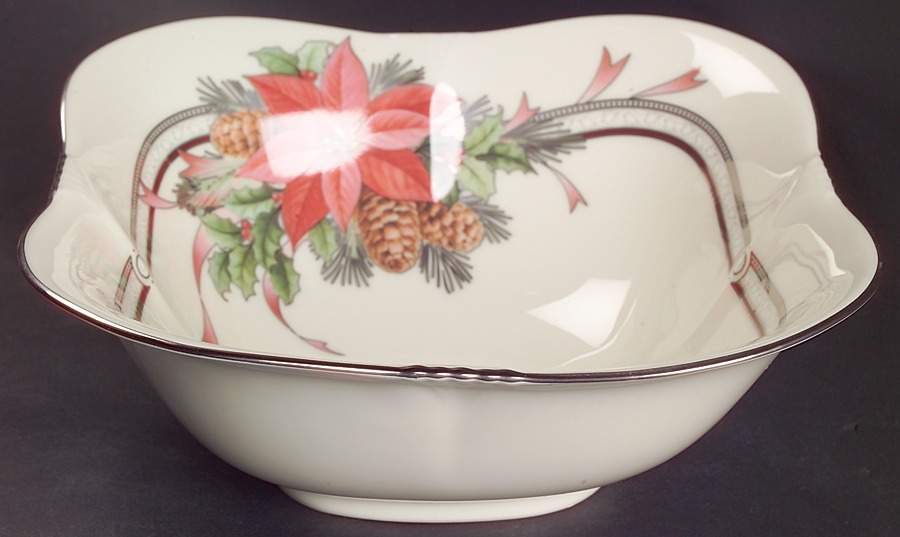 Ardmore Platinum 8" Square Holiday Bowl by Noritake-1