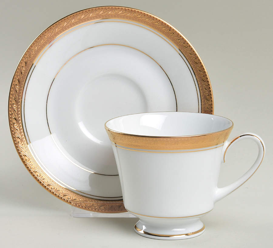 Crestwood Gold Footed Cup & Saucer Set by Noritake-1