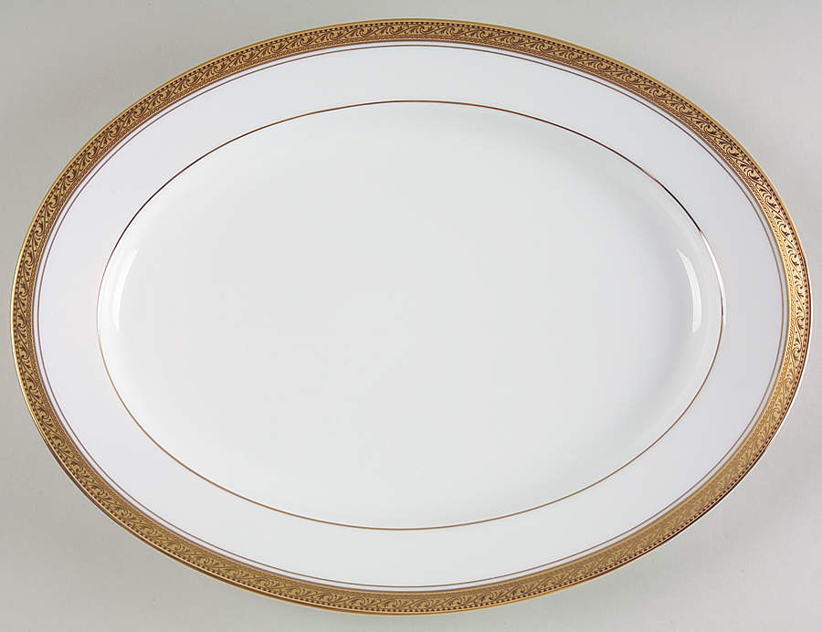 Crestwood Gold 13" Oval Serving Platter by Noritake-1