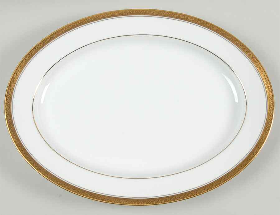 Crestwood Gold 16" Oval Serving Platter by Noritake-1