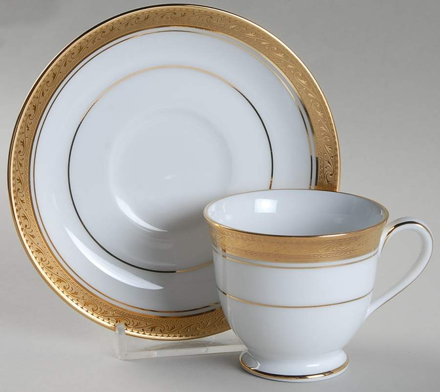 Crestwood Gold Footed Demitasse Cup & Saucer Set by Noritake-1