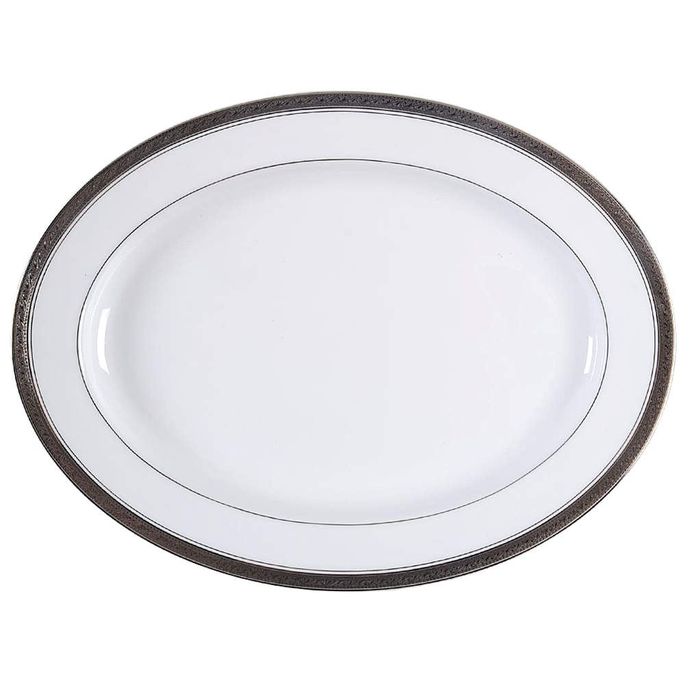 Crestwood Platinum 16" Oval Serving Platter by Noritake-1