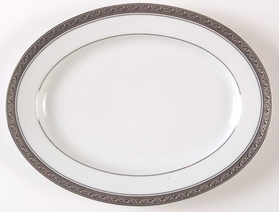 Crestwood Platinum 11" Oval Serving Platter by Noritake-1