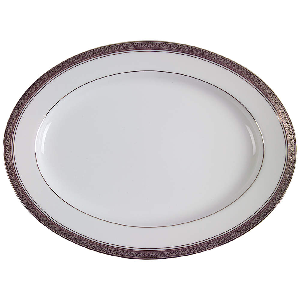 Crestwood Platinum 13" Oval Serving Platter by Noritake-1