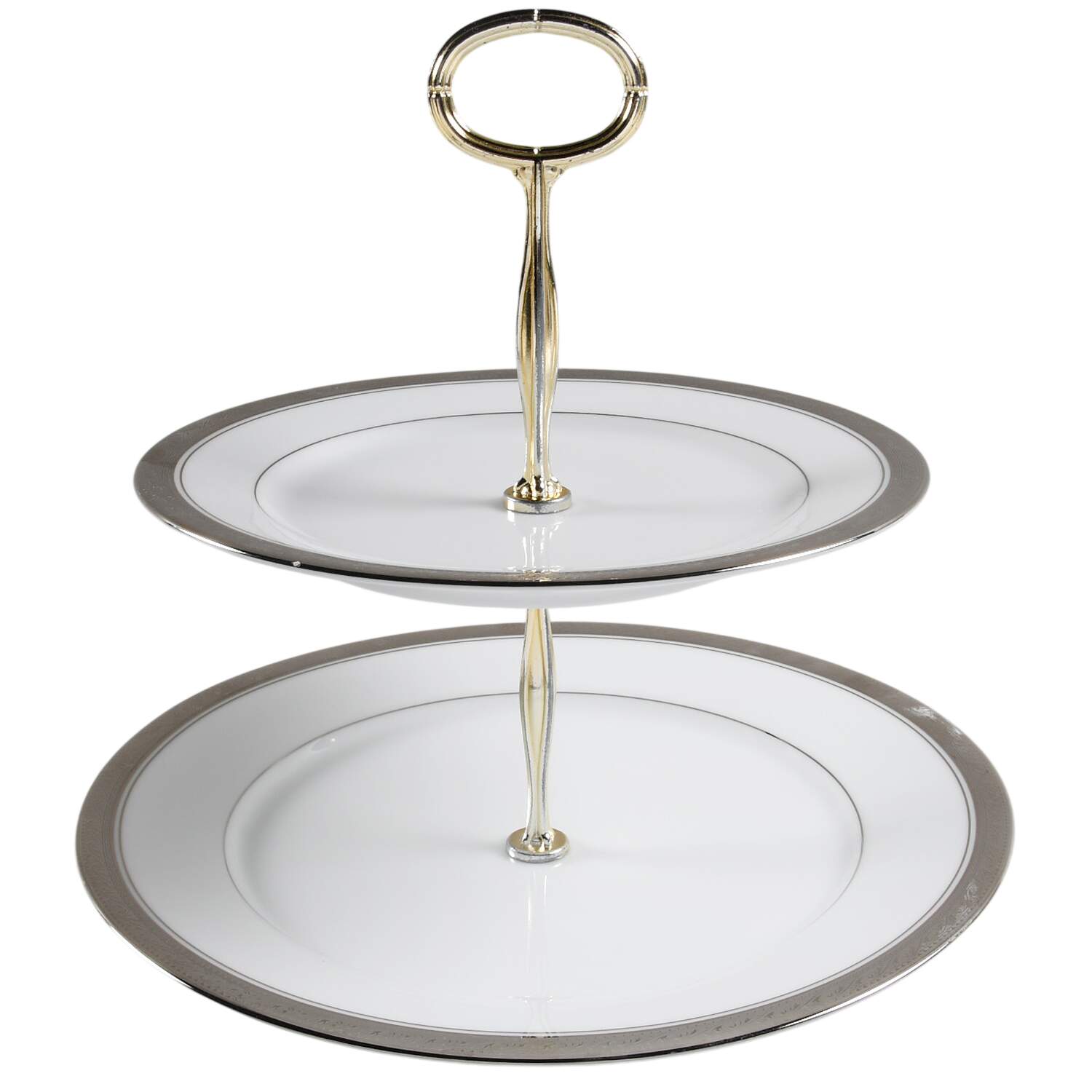 Crestwood Platinum 6 5/8"-10"  2 Tiered Serving Tray (Dp, Sp) HC by Noritake-1