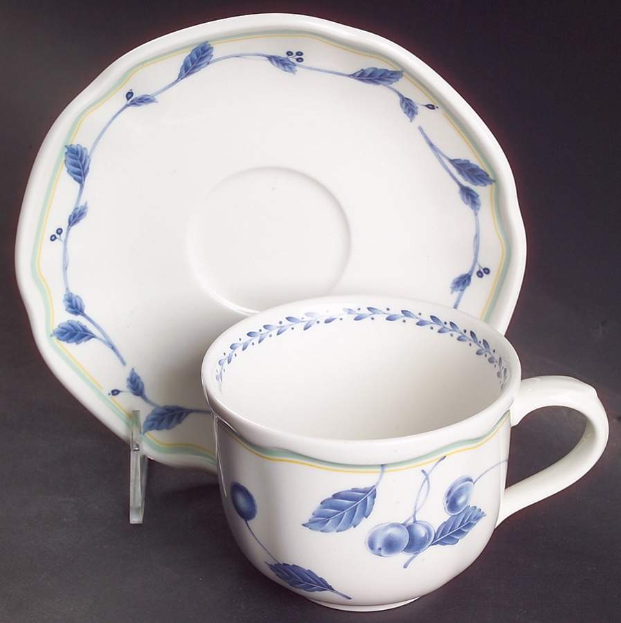 Gourmet Blue Flat Cup & Saucer Set by Noritake-1