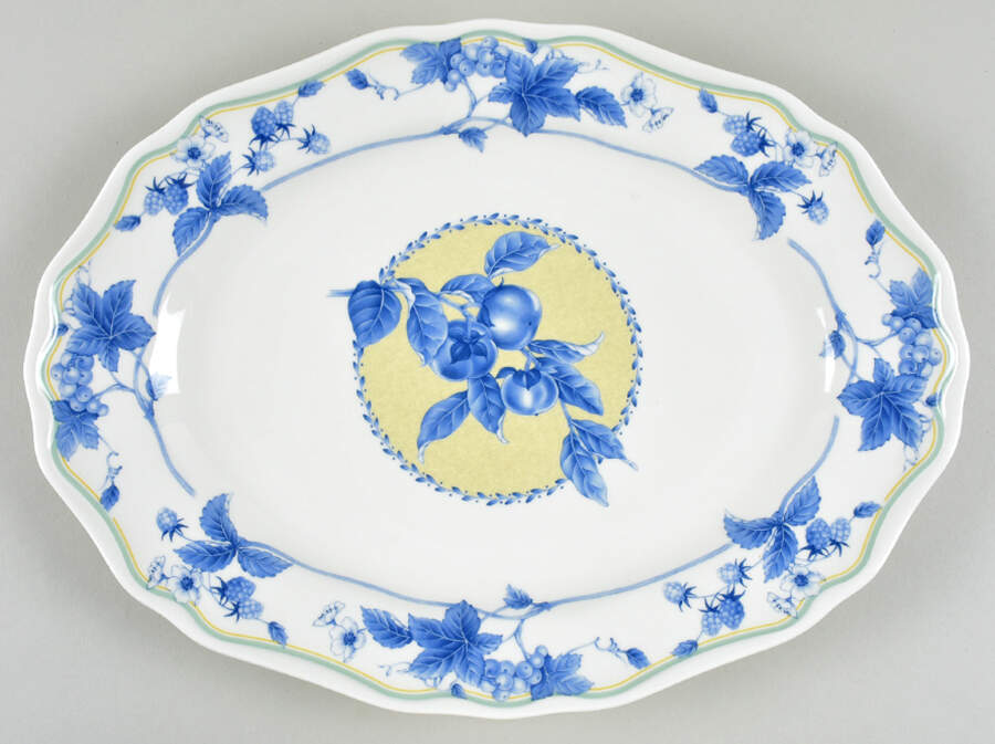 Gourmet Blue 16" Oval Serving Platter by Noritake-1