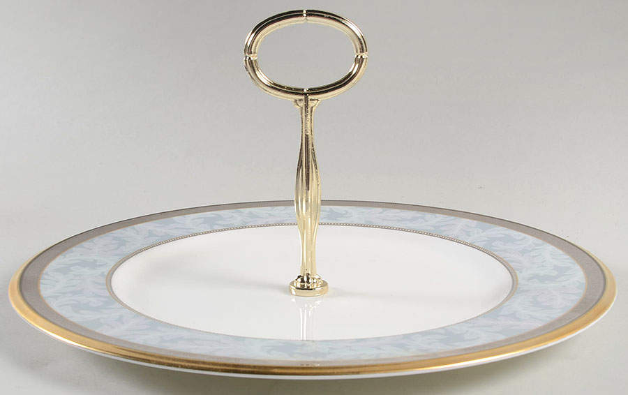 Neptune Gold Round Serving Plate with Handle (DP) by Noritake-1