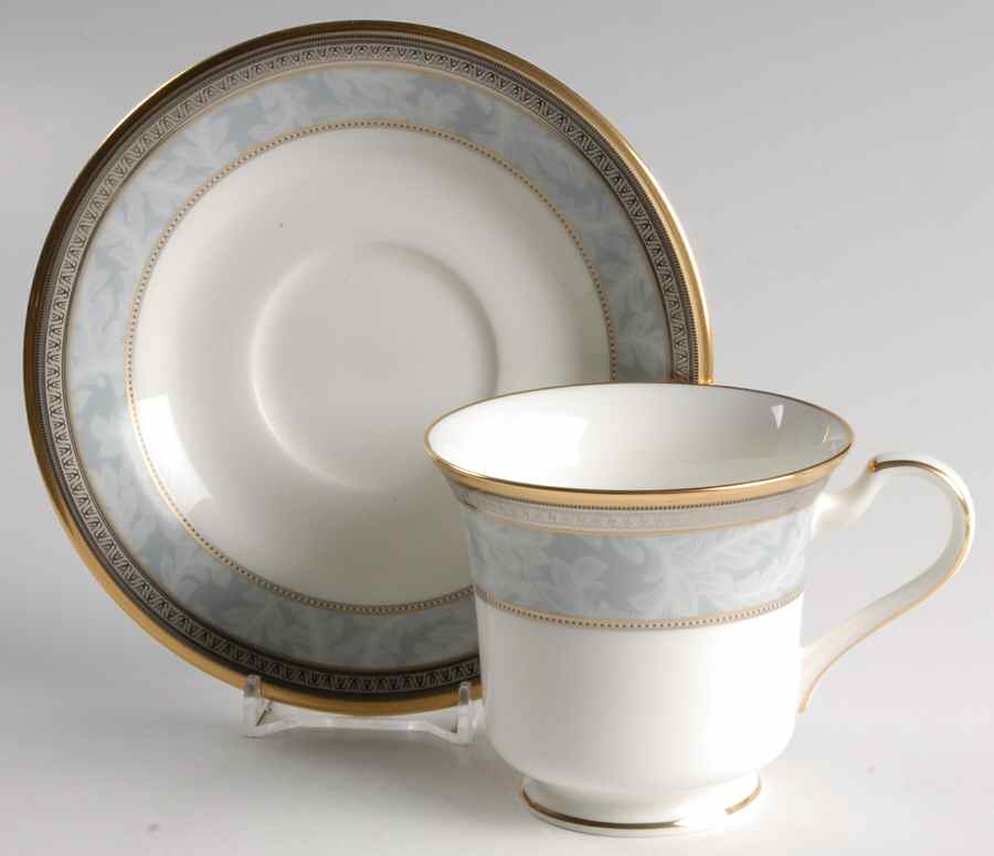 Neptune Gold Footed Cup & Saucer Set by Noritake-1