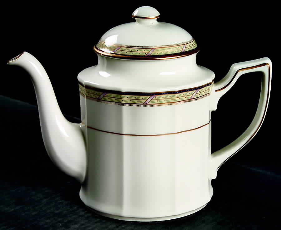 Ribbon and Gold Tea/Coffee Pot & Lid by Noritake-1