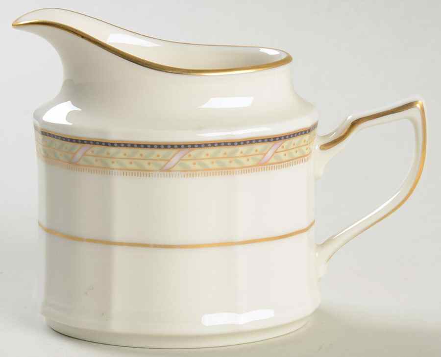 Ribbon and Gold Creamer by Noritake-1