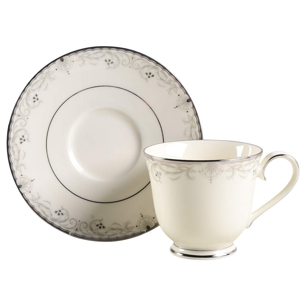 Venetian Scroll Footed Cup & Saucer Set by Noritake-1