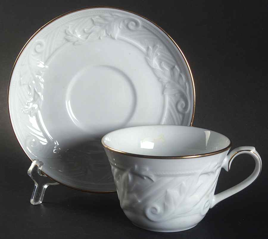 Whitebridge Gold Flat Cup & Saucer Set by Noritake-1