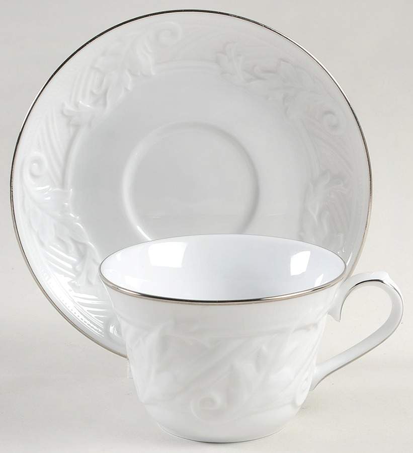 Whitebridge Platinum Flat Cup & Saucer Set by Noritake-1