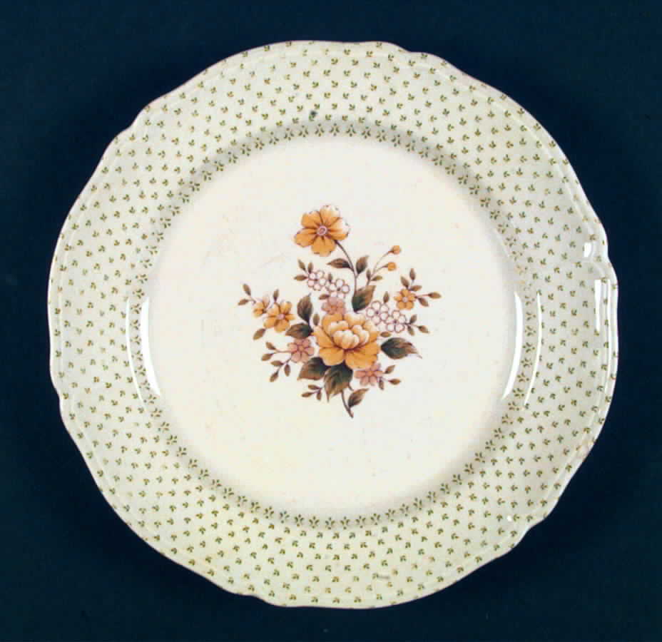 Calico Prints Green Salad Plate by Nikko-1