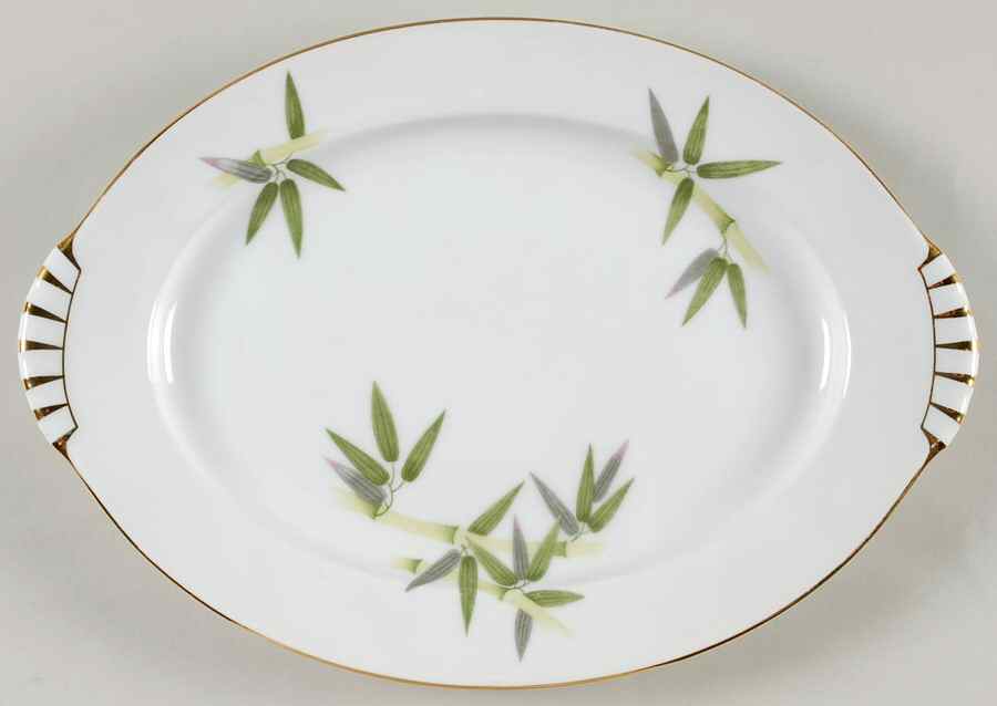 Spring Bamboo 12" Oval Serving Platter by Narumi-1