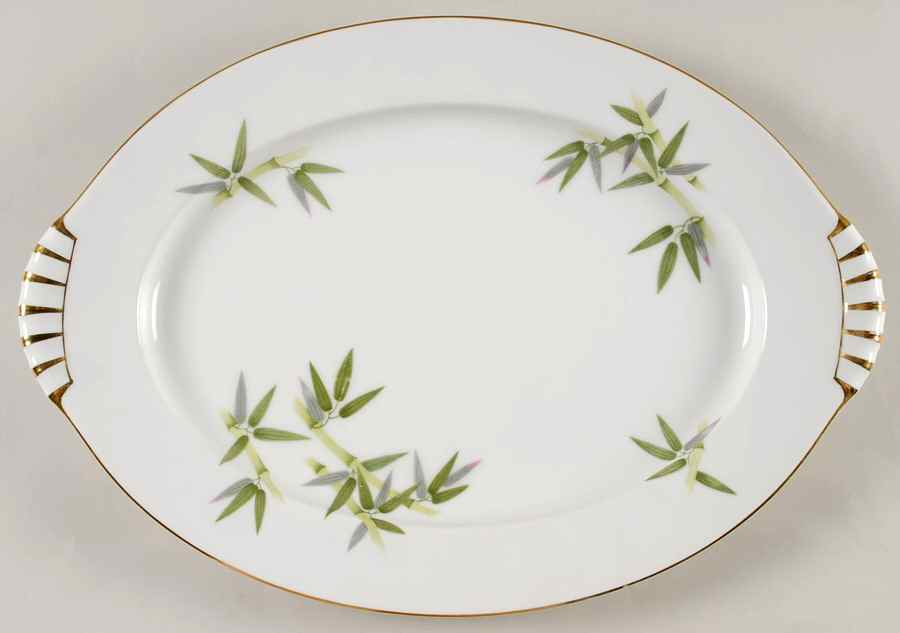 Spring Bamboo 17" Oval Serving Platter by Narumi-1